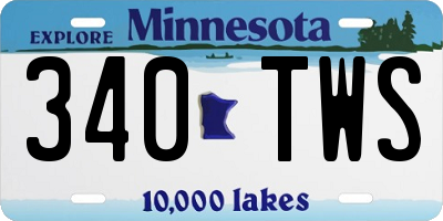MN license plate 340TWS