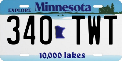 MN license plate 340TWT