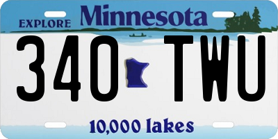 MN license plate 340TWU