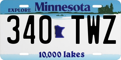 MN license plate 340TWZ