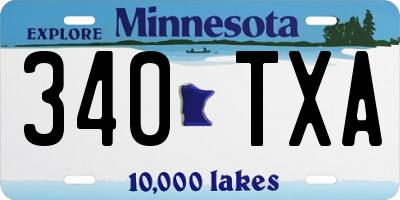 MN license plate 340TXA