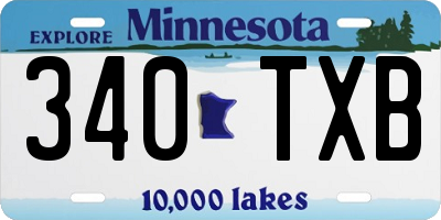 MN license plate 340TXB