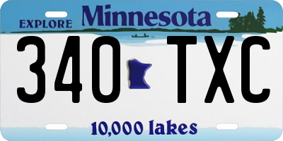 MN license plate 340TXC