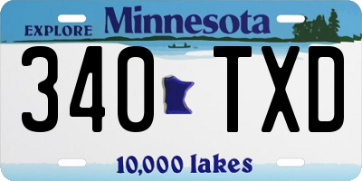 MN license plate 340TXD