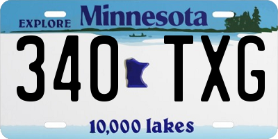 MN license plate 340TXG