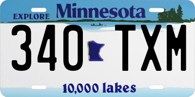 MN license plate 340TXM