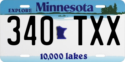 MN license plate 340TXX