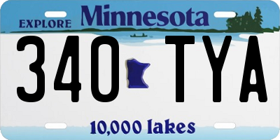 MN license plate 340TYA