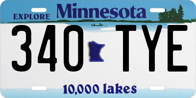 MN license plate 340TYE