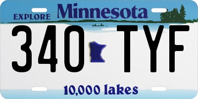MN license plate 340TYF