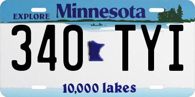 MN license plate 340TYI