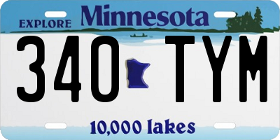MN license plate 340TYM