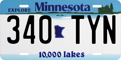 MN license plate 340TYN