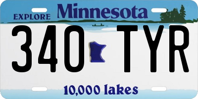 MN license plate 340TYR