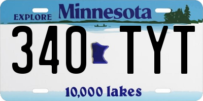 MN license plate 340TYT
