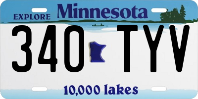 MN license plate 340TYV