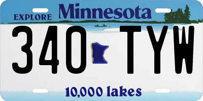 MN license plate 340TYW