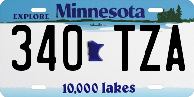 MN license plate 340TZA