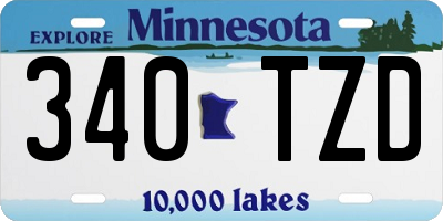 MN license plate 340TZD