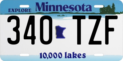 MN license plate 340TZF