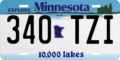 MN license plate 340TZI