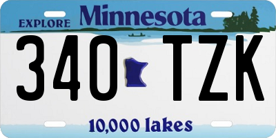 MN license plate 340TZK