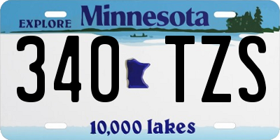 MN license plate 340TZS