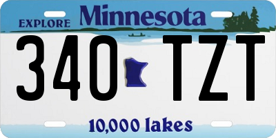 MN license plate 340TZT