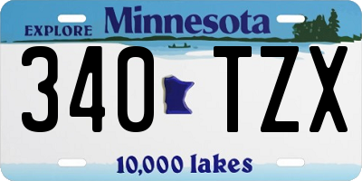 MN license plate 340TZX