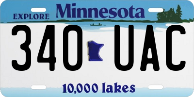 MN license plate 340UAC