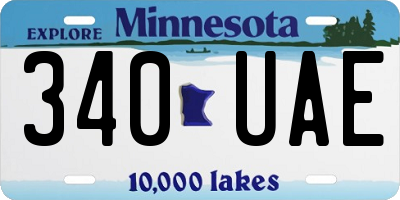 MN license plate 340UAE