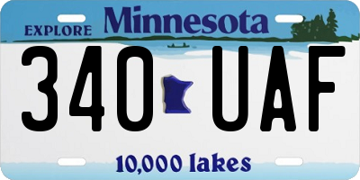 MN license plate 340UAF
