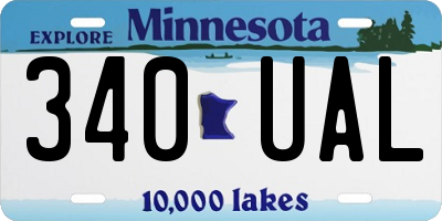 MN license plate 340UAL