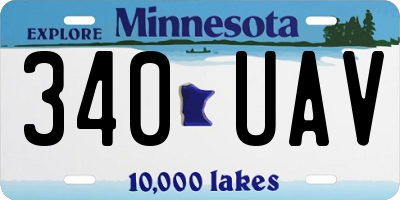 MN license plate 340UAV