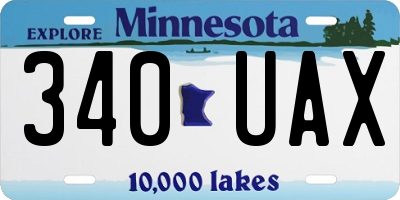 MN license plate 340UAX