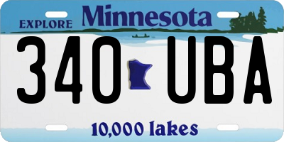 MN license plate 340UBA