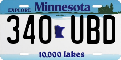 MN license plate 340UBD