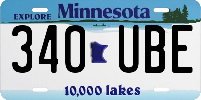 MN license plate 340UBE