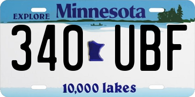 MN license plate 340UBF
