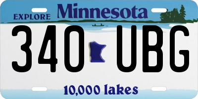 MN license plate 340UBG