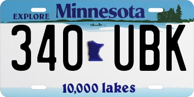MN license plate 340UBK