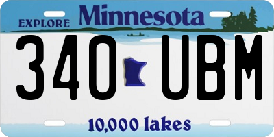 MN license plate 340UBM