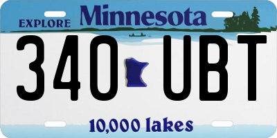 MN license plate 340UBT