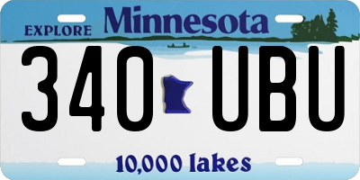 MN license plate 340UBU