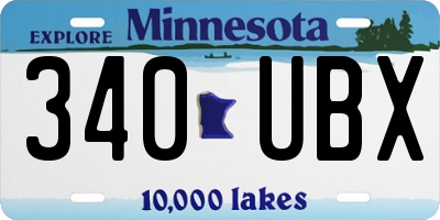 MN license plate 340UBX