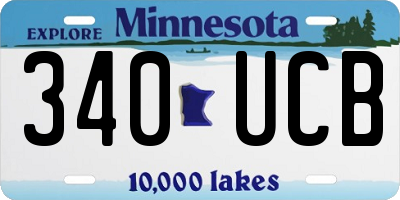 MN license plate 340UCB