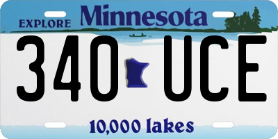 MN license plate 340UCE