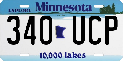 MN license plate 340UCP