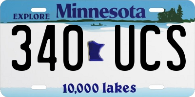 MN license plate 340UCS