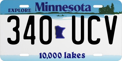 MN license plate 340UCV